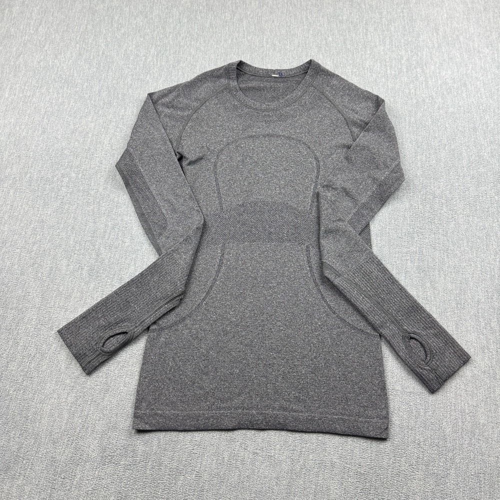 Lululemon Shirt Womens‎ 4 Gray Swiftly Tech Long Sleeve Athleisure Gym Running